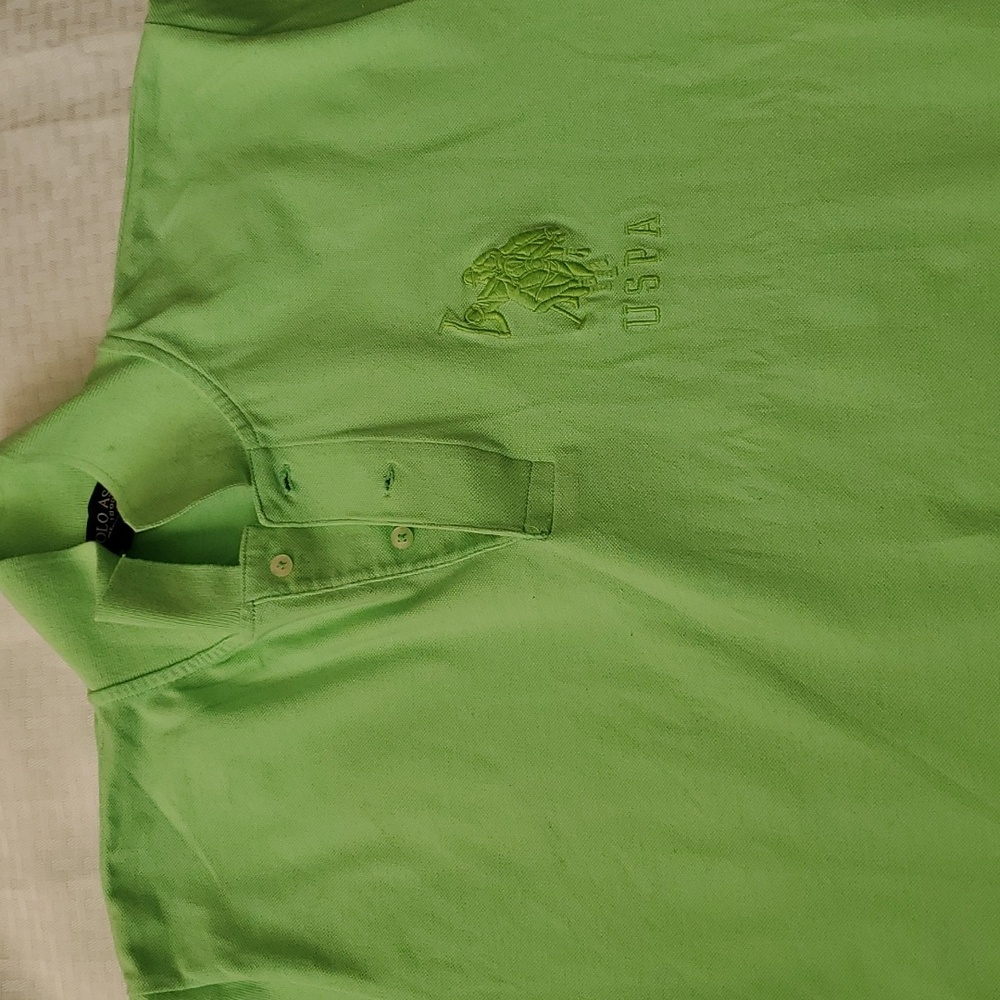 Polo men neon green pullover shirt size 2X slim fit - Picture 2 of 15